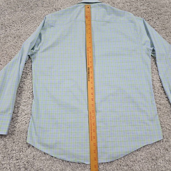 Twillory Shirt Mens 16 32-33 Blue Green Plaid Tailored‎ Fit Performance Office - Picture 7 of 9